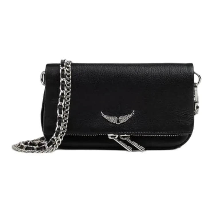 Zadig & Voltaire Rocky Grain Leather Shoulder Bag Regular Women's Black-2