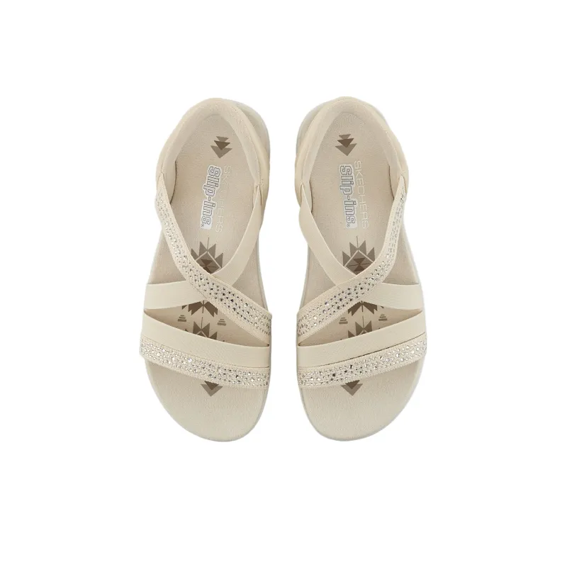 Skechers Reggae Slim One Strap Sandals Women's Beige-3