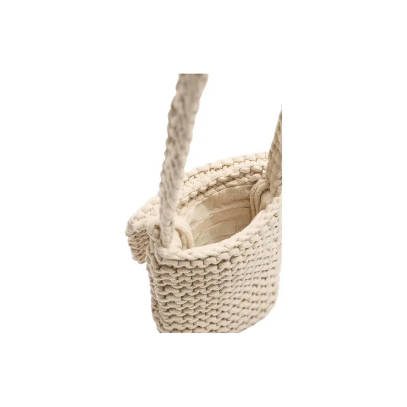 ZARA Cotton Cell Phone Pouch Women's Light Beige Yellow-3