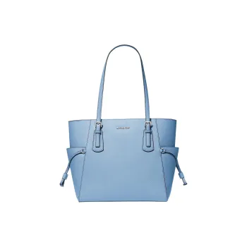 MICHAEL KORS Voyager Saffiano Leather Tote Bag, Shopping Bag, Handbag, Shoulder Bag Tubas Women's Light Sky
