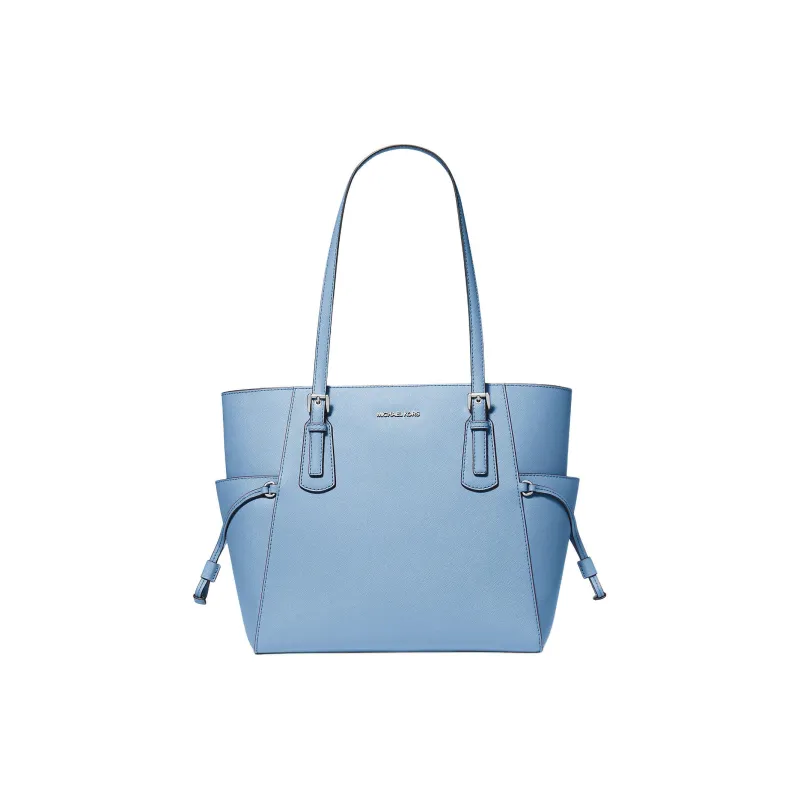 MICHAEL KORS Voyager Saffiano Leather Tote Bag, Shopping Bag, Handbag, Shoulder Bag Tubas Women's Light Sky-0
