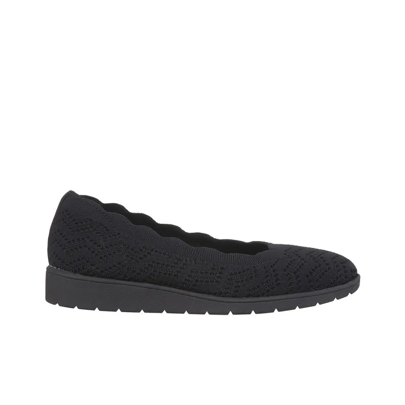 Skechers CLEO FLEX WEDGE Abrasion Resistant Low Top Casual Shoes Women's Black-1