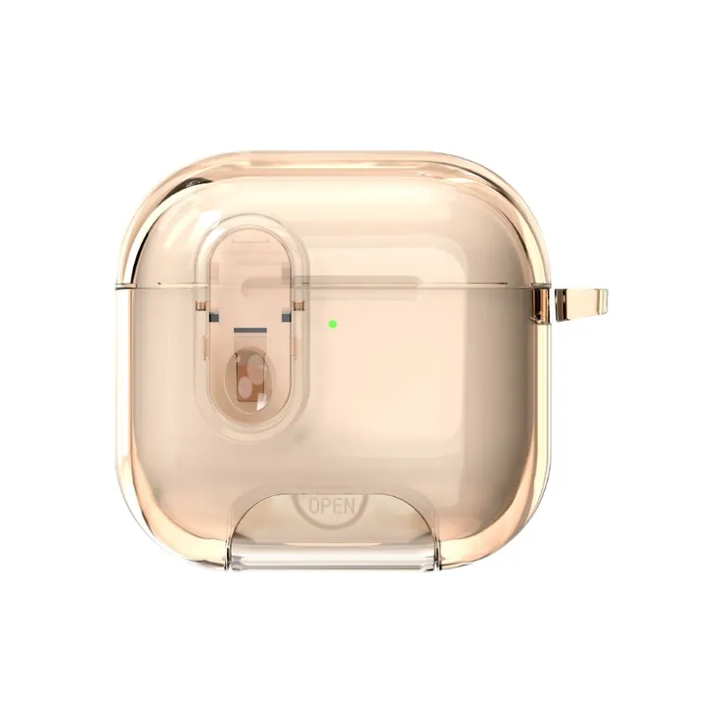 Yoobao Compatibility AirPods4 TPU Transparent Lock With Instant Stands Impact Resistant Headphone Set-11
