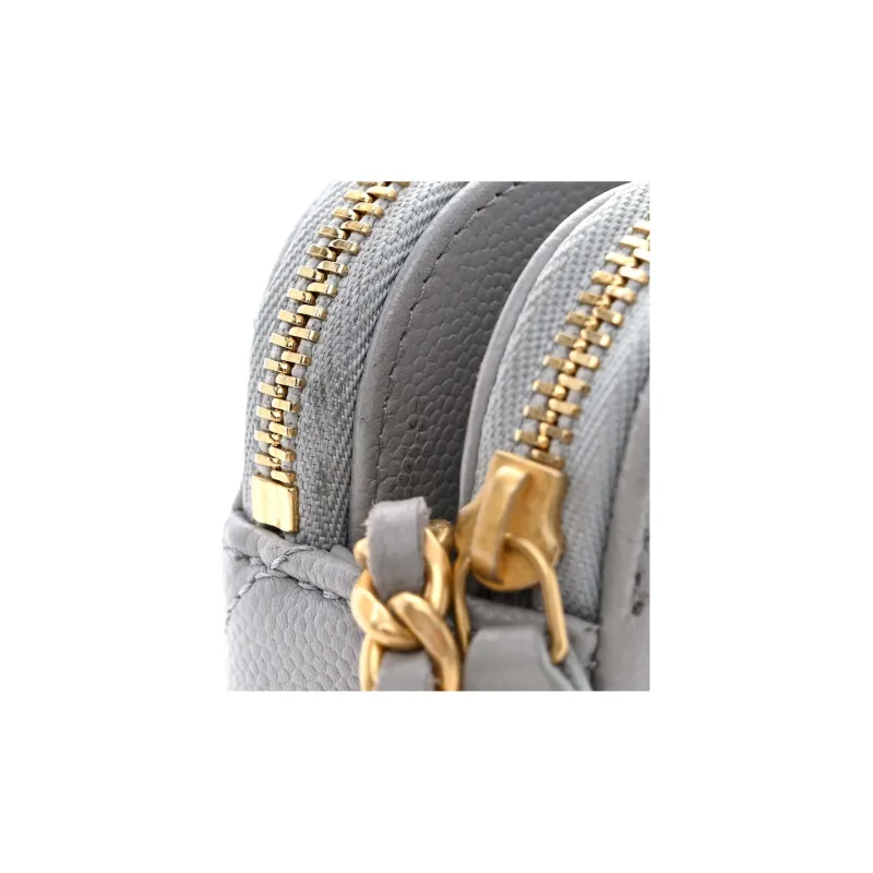 CHANEL Grain Cow Leather Cell Phone Pouch, Handbag, Shoulder Bag, Crossbody Bag Women's Gray-2