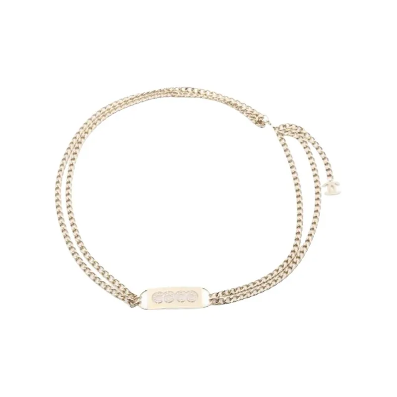 CHANEL Gold Plated Waist Chains Women's Gold Width 0.6cm-0