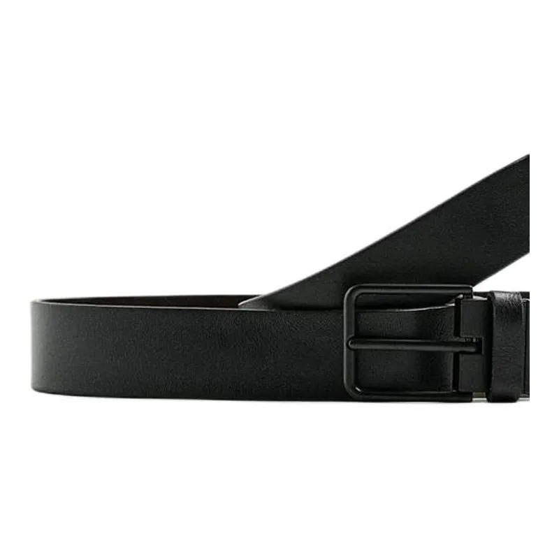 ZARA Leather Belts Men's Black Width 3CM-2