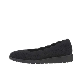 Skechers CLEO FLEX WEDGE Abrasion Resistant Low Top Casual Shoes Women's Black