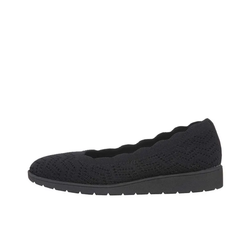Skechers CLEO FLEX WEDGE Abrasion Resistant Low Top Casual Shoes Women's Black-0