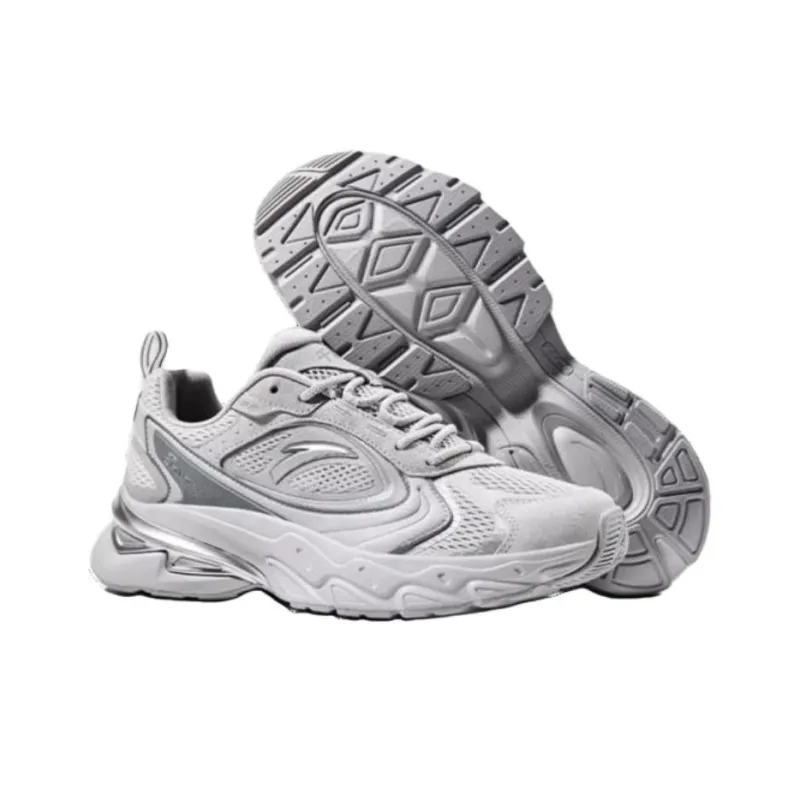 Anta Millennium Shock Absorbers With Slip Resistant Features Low Top Casual Shoes Men's Gray Silver-3