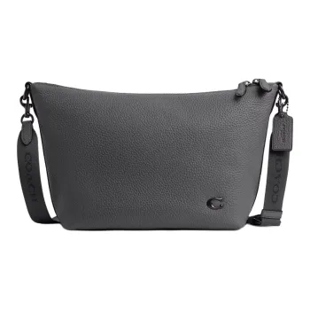 COACH Messenger Leather Messenger Bag, Crossbody Bag, Shoulder Bag Medium Size Men's Charcoal Gray