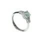 925 Sterling Silver Inlaid Blue Ice Jadeite Ring