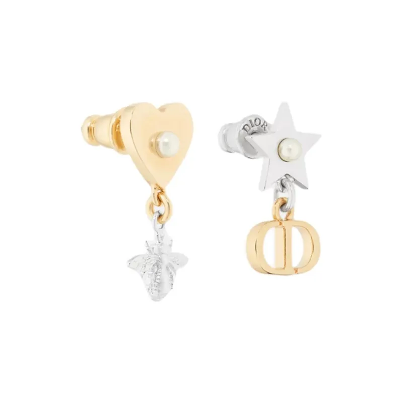 DIOR Resin Earrings Women's Gold-4