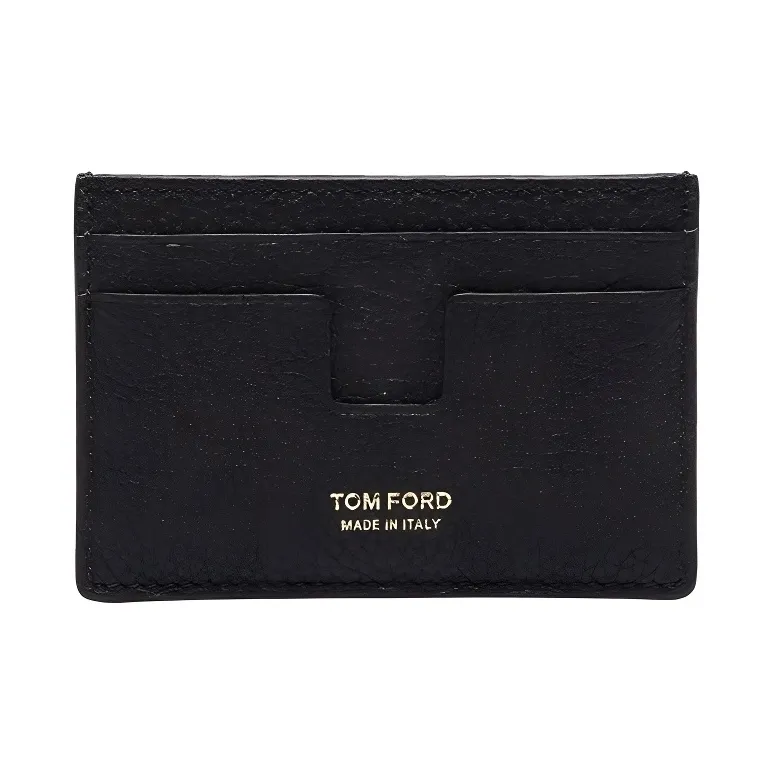 TOM FORD Grain Leather Wallet Men's Black-0
