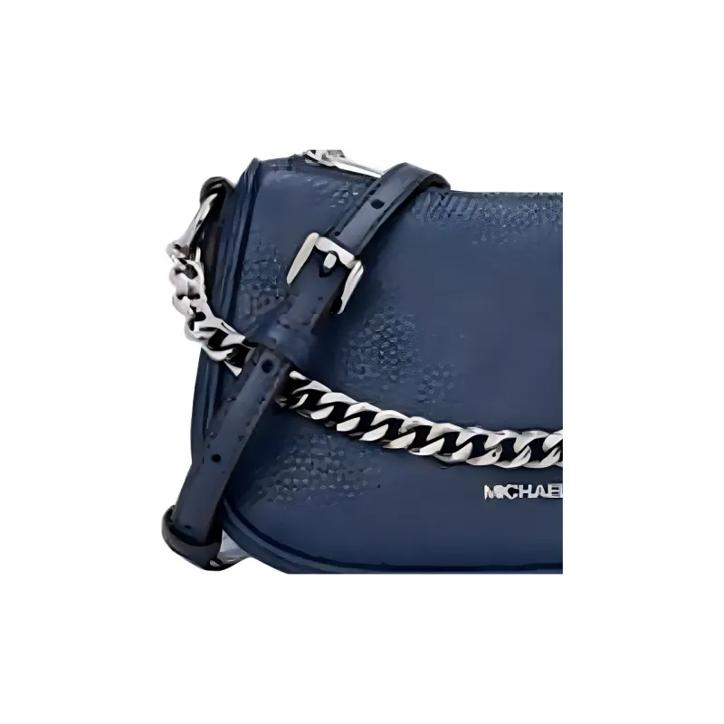 MICHAEL KORS Carmela Cow Leather Shoulder Bag, Crossbody Bag, Handbag Small Size Women's Navy Blue-2