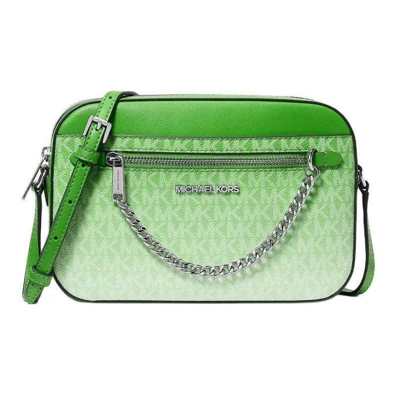 MICHAEL KORS Jet Set Coated Canvas Shoulder Bag Tubas Women's Jungle Green-0