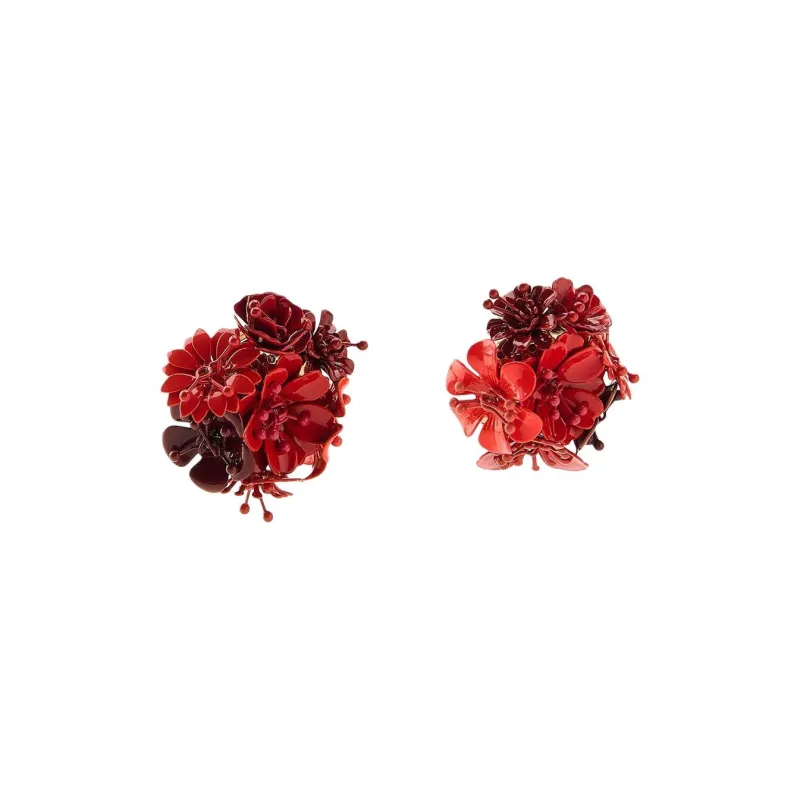 ZARA Resin Earrings Women's Red-2