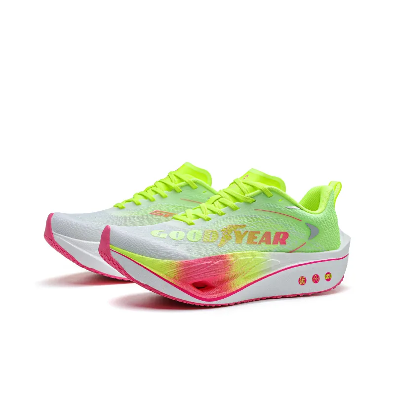 GOOD YEAR Running Shoes Unisex Low Top White, Lime-2