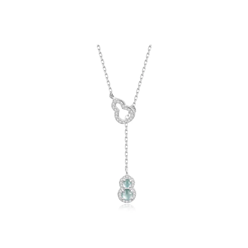 Fortune Gold Colored Glaze Jade Box Necklace Women's-0