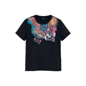Desigual T Shirts Women's Charcoal Black