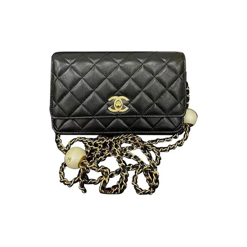 CHANEL WOC Sheepskin Crossbody Bags Women's Black-0