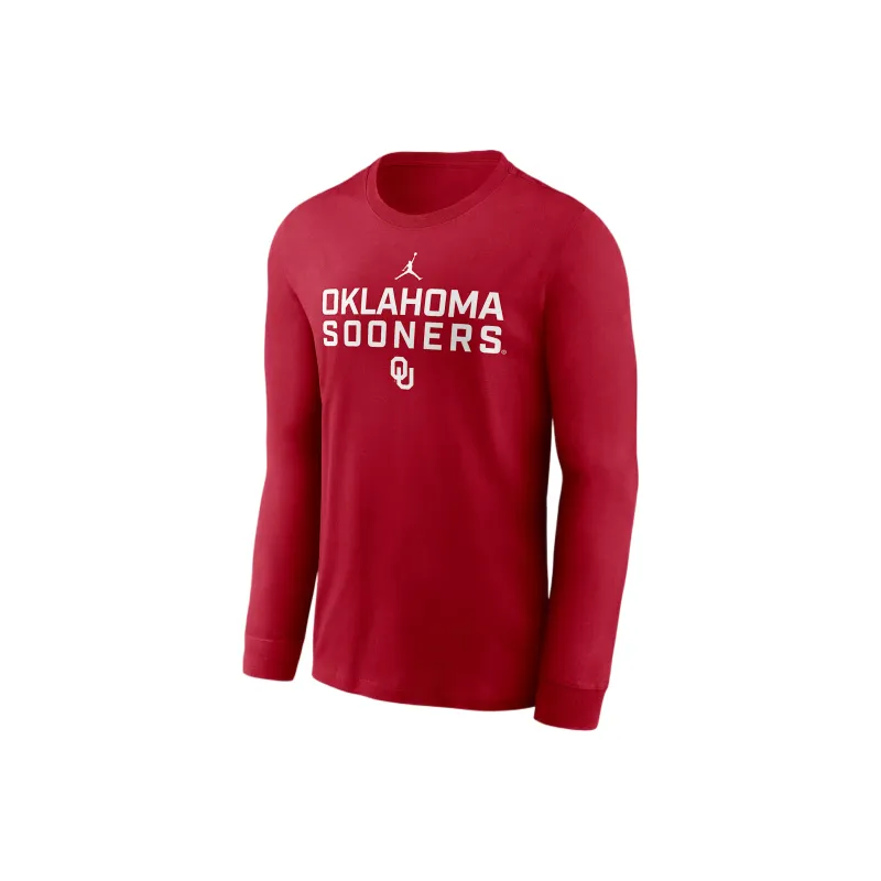 Jordan Oklahoma Sideline Men's Jordan Brand Dri FIT College Long Sleeve T Shirt-0