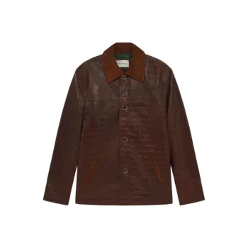 DROLE DE MONSIEUR Leather Jacket Men's Brown