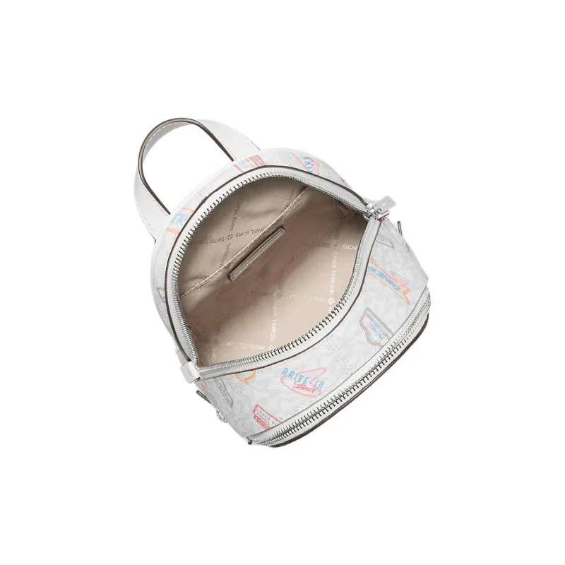 MICHAEL KORS Rhea Coated Canvas Backpack Extra Small Women's White-1