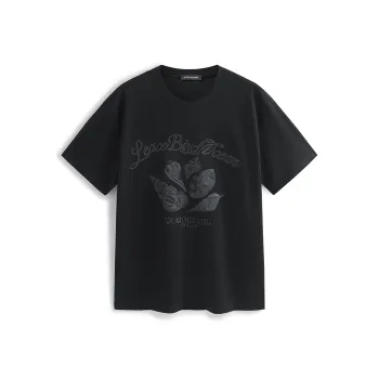 PEACEBIRD MEN Heavyweight Embroidery Print Short Sleeved T Shirts Men's