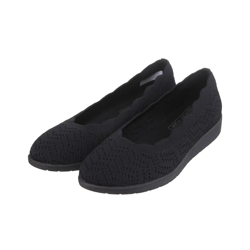 Skechers CLEO FLEX WEDGE Abrasion Resistant Low Top Casual Shoes Women's Black-2