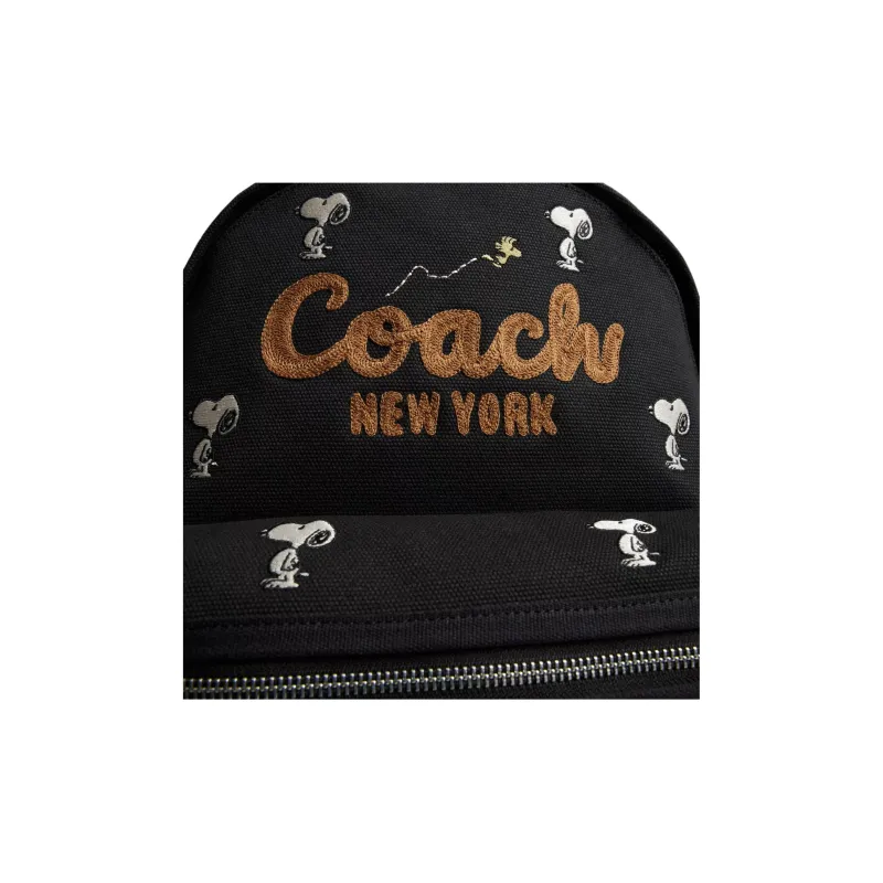 COACH PEANUTS Snoopy, Collaboration Cargo Canvas Backpack Tubas Women's Black Multicolor-4