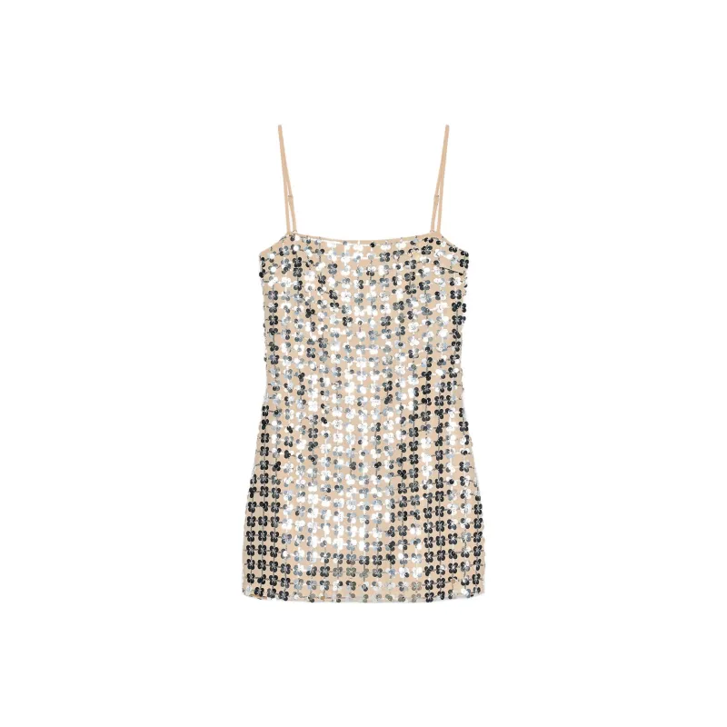 ZARA Slip Dresses Women's Silver-0
