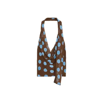 ZARA Tank Tops Women's Brown Blue