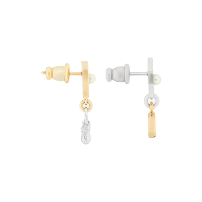 DIOR Resin Earrings Women's Gold-5