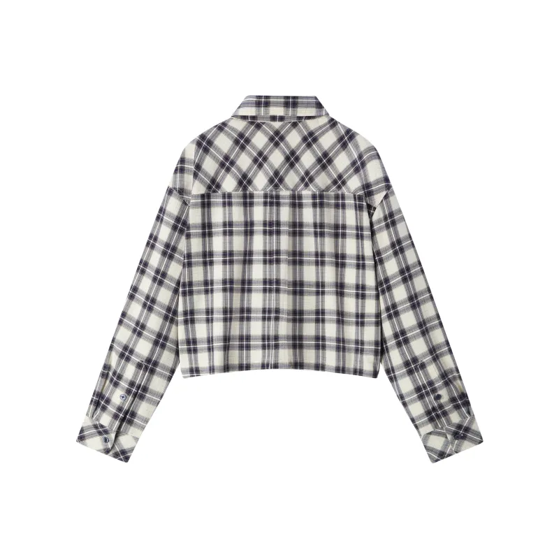 SEM/R Long Sleeved Shirt Women's White Coffee Tone-3