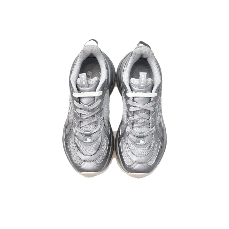 MLB New York Yankees Abrasion Resistant Low Top Casual Running Shoes Unisex Silver-3