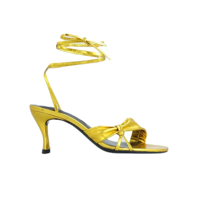 By Far Layla One Strap Sandals 7.5cm Women's Gold-1