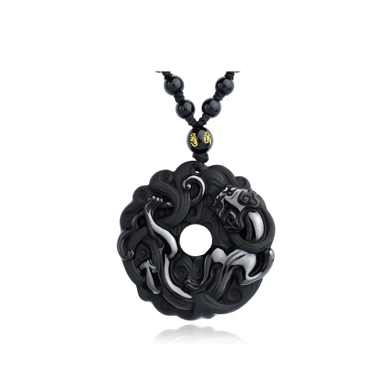 CHINA GOLD Natural Obsidian Necklaces Unisex-0