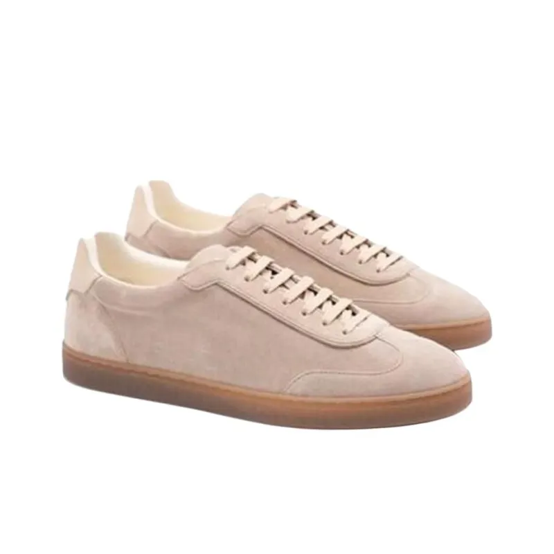 Brunello Cucinelli Low Top Skateboard Shoes Men's Beige-2