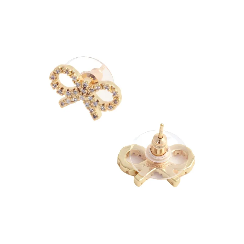 Self portrait Brass, Stainless Steel, Zirconia Earrings Women's Gold-1