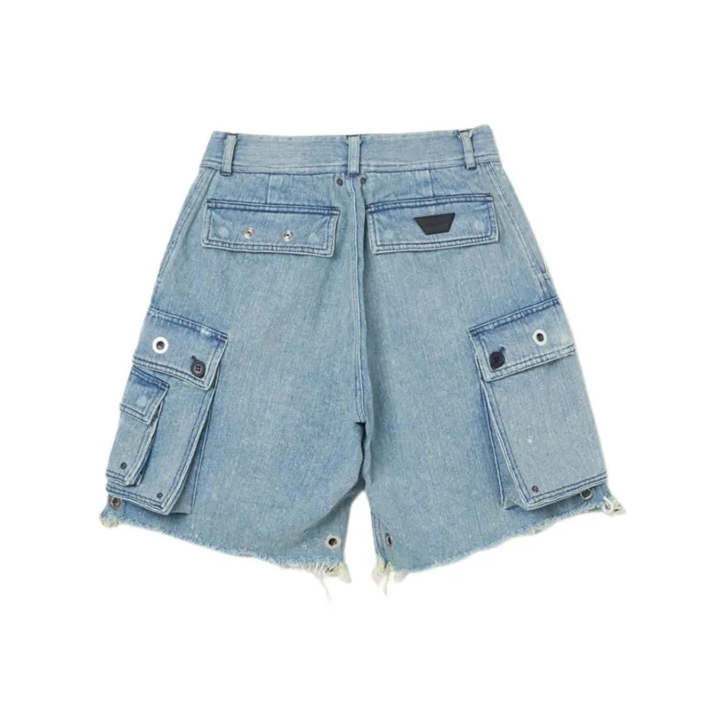 FORSOMEONE Denim Shorts Unisex Indigo-1