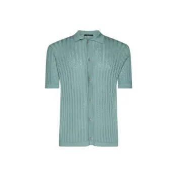 Tagliatore Jesse Pointelle knit Polo Shirt