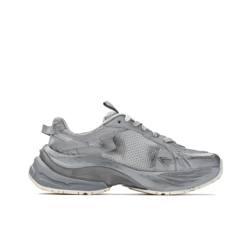 MLB New York Yankees Abrasion Resistant Low Top Casual Running Shoes Unisex Silver-1