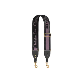 DIOR Cotton Bag Strap Women's Black & Lavender