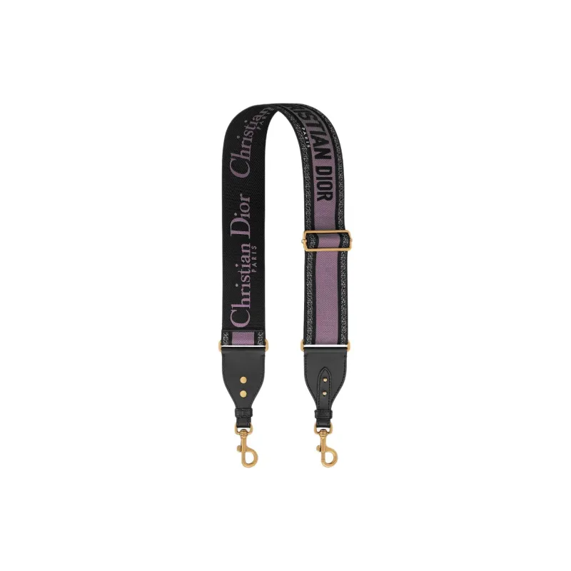 DIOR Cotton Bag Strap Women's Black & Lavender-0
