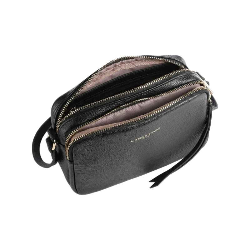 Lancaster Grain Cow Leather Shoulder Bag, Crossbody Bag Women's Black-4