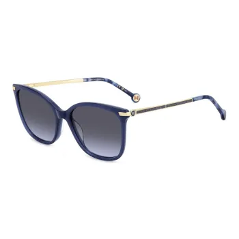 CarolinaHerrera Acetate Irregular Shape Sunglasses Unisex Blue