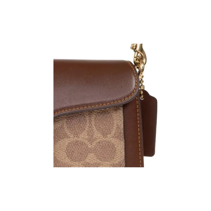COACH Tabby Cow Leather Shoulder Bag Trumpets Women's Brown-4