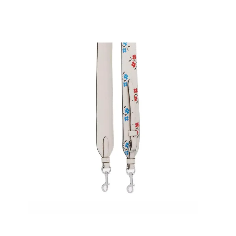 COACH Refined Pebbled Leather Bag Strap Women's Silver & Chalk Multicolor-2