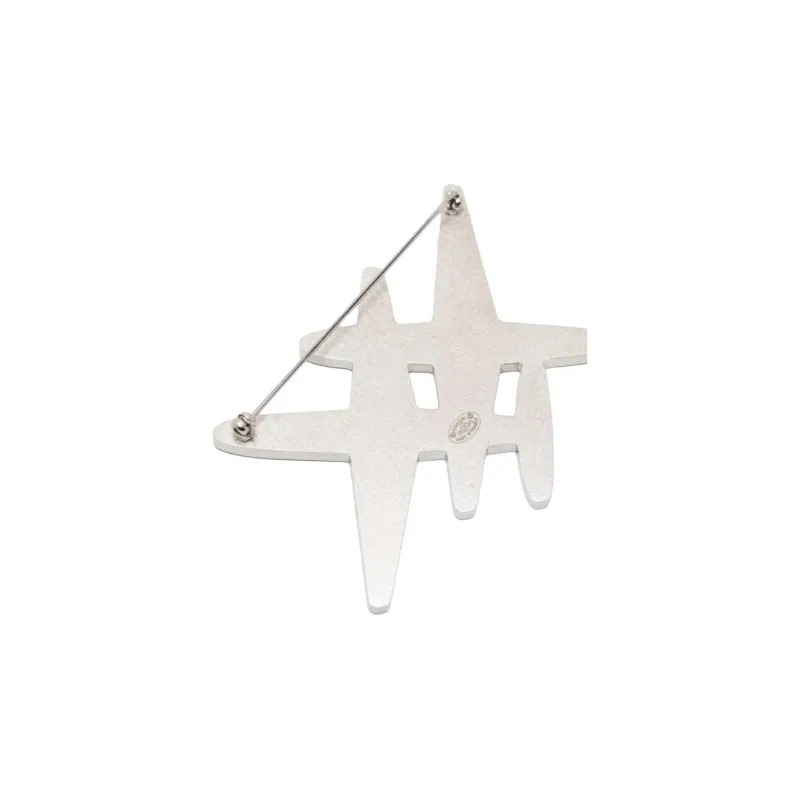 CHANEL Silver Plated Brooches Women's Marine Blue-1