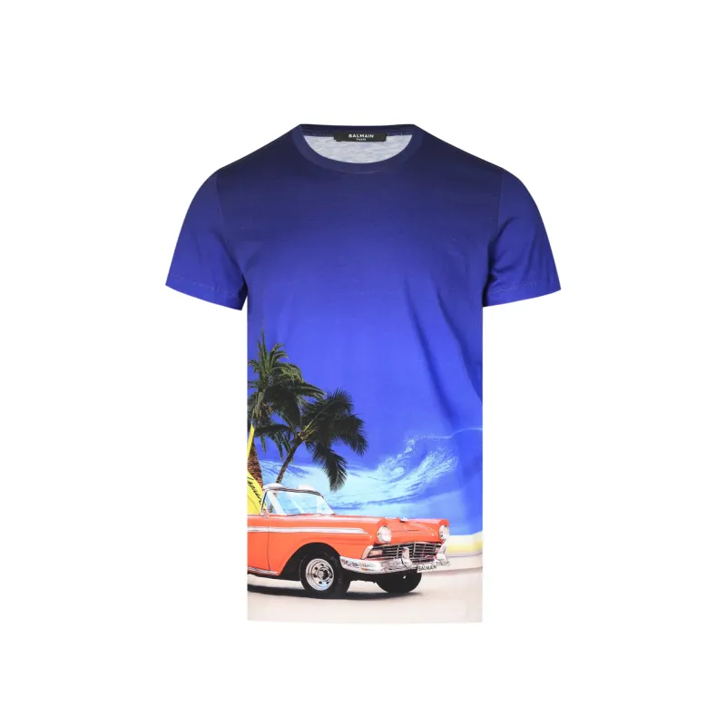 BALMAIN SS23 T Shirt Men's Blue-0